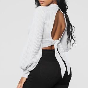 NWTS fashion nova lock and key sweater in grey